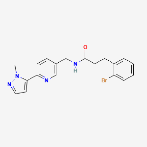 molecular formula C19H19BrN4O B2398175 3-(2-bromophenyl)-N-((6-(1-methyl-1H-pyrazol-5-yl)pyridin-3-yl)methyl)propanamide CAS No. 2320670-03-7