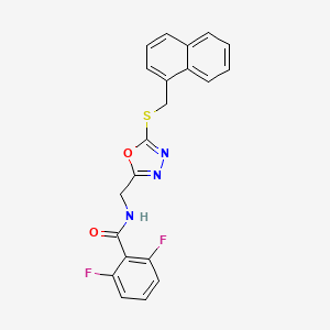 molecular formula C21H15F2N3O2S B2398184 2,6-difluoro-N-[[5-(naphthalen-1-ylmethylsulfanyl)-1,3,4-oxadiazol-2-yl]methyl]benzamide CAS No. 872621-62-0