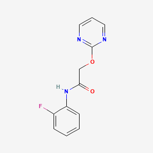 molecular formula C12H10FN3O2 B2398207 N-(2-fluorophenyl)-2-(pyrimidin-2-yloxy)acetamide CAS No. 1251685-80-9
