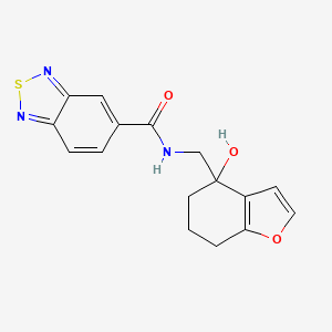molecular formula C16H15N3O3S B2398213 N-((4-hydroxy-4,5,6,7-tetrahydrobenzofuran-4-yl)methyl)benzo[c][1,2,5]thiadiazole-5-carboxamide CAS No. 2319640-79-2
