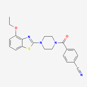 molecular formula C21H20N4O2S B2398216 4-(4-(4-Ethoxybenzo[d]thiazol-2-yl)piperazine-1-carbonyl)benzonitrile CAS No. 897478-73-8