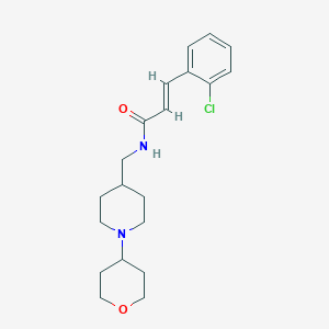molecular formula C20H27ClN2O2 B2398217 (E)-3-(2-氯苯基)-N-((1-(四氢-2H-吡喃-4-基)哌啶-4-基)甲基)丙烯酰胺 CAS No. 2035036-07-6