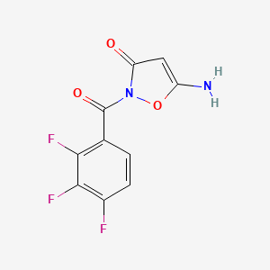 molecular formula C10H5F3N2O3 B2398229 5-amino-2-[(2,3,4-trifluorophenyl)carbonyl]-1,2-oxazol-3(2H)-one CAS No. 1630763-62-0