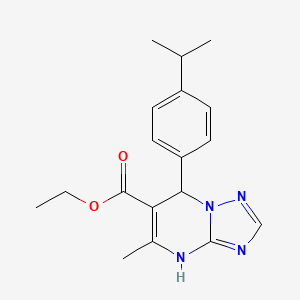 molecular formula C18H22N4O2 B2398232 Ethyl 7-(4-isopropylphenyl)-5-methyl-4,7-dihydro-[1,2,4]triazolo[1,5-a]pyrimidine-6-carboxylate CAS No. 537001-85-7