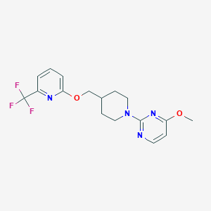 molecular formula C17H19F3N4O2 B2398236 4-Methoxy-2-[4-({[6-(trifluoromethyl)pyridin-2-yl]oxy}methyl)piperidin-1-yl]pyrimidine CAS No. 2201782-91-2