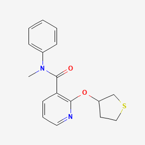 molecular formula C17H18N2O2S B2398237 N-methyl-N-phenyl-2-((tetrahydrothiophen-3-yl)oxy)nicotinamide CAS No. 2034499-26-6