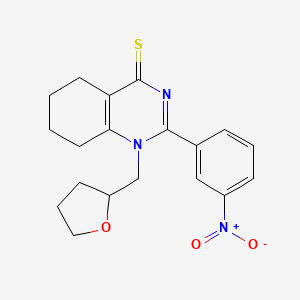 molecular formula C19H21N3O3S B2398239 2-(3-Nitrophenyl)-1-(oxolan-2-ylmethyl)-5,6,7,8-tetrahydroquinazoline-4-thione CAS No. 630065-79-1