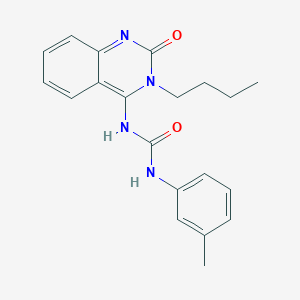 molecular formula C20H22N4O2 B2398241 (E)-1-(3-butyl-2-oxo-2,3-dihydroquinazolin-4(1H)-ylidene)-3-(m-tolyl)urea CAS No. 941946-04-9