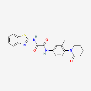 molecular formula C21H20N4O3S B2398242 N1-(benzo[d]thiazol-2-yl)-N2-(3-methyl-4-(2-oxopiperidin-1-yl)phenyl)oxalamide CAS No. 941998-22-7