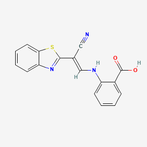 molecular formula C17H11N3O2S B2398245 (E)-2-((2-(benzo[d]thiazol-2-yl)-2-cyanovinyl)amino)benzoic acid CAS No. 610758-89-9