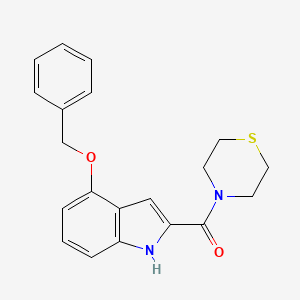 molecular formula C20H20N2O2S B2398248 (4-(benzyloxy)-1H-indol-2-yl)(thiomorpholino)methanone CAS No. 1448133-02-5