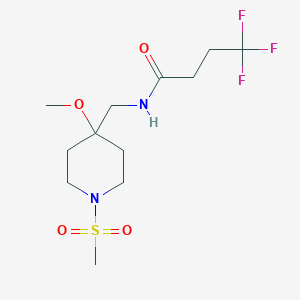 molecular formula C12H21F3N2O4S B2398261 4,4,4-Trifluoro-N-[(4-methoxy-1-methylsulfonylpiperidin-4-yl)methyl]butanamide CAS No. 2415530-98-0