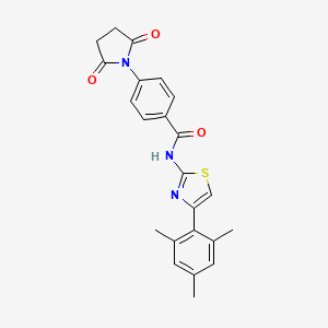 molecular formula C23H21N3O3S B2398262 4-(2,5-dioxopyrrolidin-1-yl)-N-(4-mesitylthiazol-2-yl)benzamide CAS No. 313405-88-8