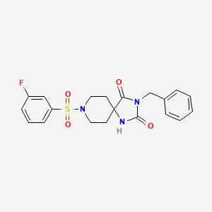 3-Benzyl-8-((3-fluorophenyl)sulfonyl)-1,3,8-triazaspiro[4.5]decane-2,4-dione