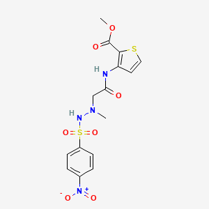 Methyl 3-[(2-{1-methyl-2-[(4-nitrophenyl)sulfonyl]hydrazino}acetyl)amino]-2-thiophenecarboxylate