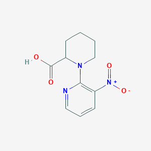 molecular formula C11H13N3O4 B239829 1-(3-Nitro-2-pyridinyl)-2-piperidinecarboxylic acid 