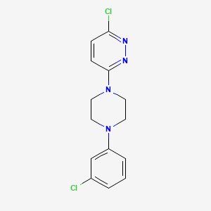 molecular formula C14H14Cl2N4 B2398295 3-Chloro-6-[4-(3-chlorophenyl)piperazin-1-yl]pyridazine CAS No. 100240-52-6