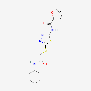 molecular formula C15H18N4O3S2 B2398315 N-[5-[2-(cyclohexylamino)-2-oxoethyl]sulfanyl-1,3,4-thiadiazol-2-yl]furan-2-carboxamide CAS No. 604746-31-8
