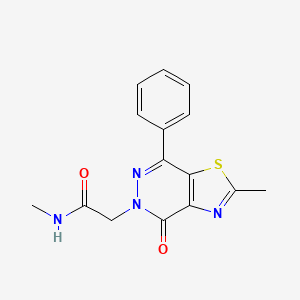 molecular formula C15H14N4O2S B2398317 N-methyl-2-(2-methyl-4-oxo-7-phenylthiazolo[4,5-d]pyridazin-5(4H)-yl)acetamide CAS No. 941986-48-7