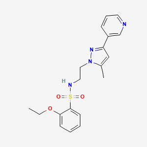 molecular formula C19H22N4O3S B2398321 2-ethoxy-N-(2-(5-methyl-3-(pyridin-3-yl)-1H-pyrazol-1-yl)ethyl)benzenesulfonamide CAS No. 2034510-46-6