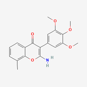 molecular formula C19H19NO5 B2398323 2-氨基-8-甲基-3-(3,4,5-三甲氧基苯基)-4H-色烯-4-酮 CAS No. 903205-78-7