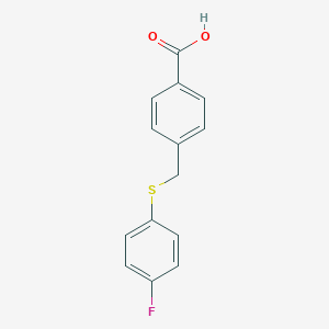 molecular formula C14H11FO2S B239833 4-{[(4-Fluorophenyl)sulfanyl]methyl}benzoic acid 
