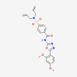 molecular formula C23H24N4O6S B2398331 4-(N,N-二烯丙基氨磺酰基)-N-(5-(2,4-二甲氧基苯基)-1,3,4-恶二唑-2-基)苯甲酰胺 CAS No. 533870-24-5