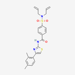 molecular formula C24H25N3O3S2 B2398332 4-(N,N-二烯丙基氨磺酰基)-N-(4-(2,4-二甲苯基)噻唑-2-基)苯甲酰胺 CAS No. 476626-03-6