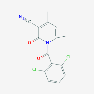 molecular formula C15H10Cl2N2O2 B239834 1-(2,6-Dichlorobenzoyl)-4,6-dimethyl-2-oxo-1,2-dihydro-3-pyridinecarbonitrile 