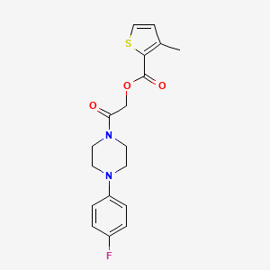 molecular formula C18H19FN2O3S B2398341 2-[4-(4-Fluorophenyl)piperazin-1-yl]-2-oxoethyl 3-methylthiophene-2-carboxylate CAS No. 1003515-12-5