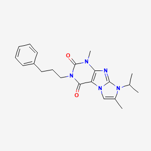 molecular formula C21H25N5O2 B2398348 4,7-Dimethyl-2-(3-phenylpropyl)-6-propan-2-ylpurino[7,8-a]imidazole-1,3-dione CAS No. 878731-37-4