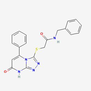 molecular formula C20H17N5O2S B2398349 N-benzyl-2-((7-oxo-5-phenyl-7,8-dihydro-[1,2,4]triazolo[4,3-a]pyrimidin-3-yl)thio)acetamide CAS No. 894998-22-2