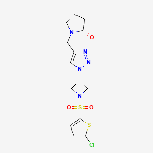 1-((1-(1-((5-chlorothiophen-2-yl)sulfonyl)azetidin-3-yl)-1H-1,2,3-triazol-4-yl)methyl)pyrrolidin-2-one