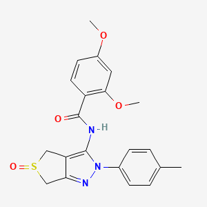 molecular formula C21H21N3O4S B2398355 2,4-dimethoxy-N-(5-oxido-2-(p-tolyl)-4,6-dihydro-2H-thieno[3,4-c]pyrazol-3-yl)benzamide CAS No. 1007192-59-7