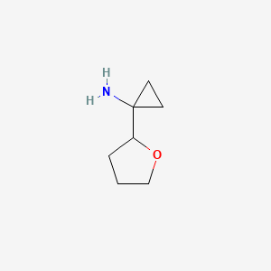 molecular formula C7H13NO B2398360 1-(Oxolan-2-yl)cyclopropan-1-amine CAS No. 1780868-43-0
