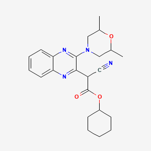 Cyclohexyl 2-cyano-2-[3-(2,6-dimethylmorpholin-4-yl)quinoxalin-2-yl]acetate
