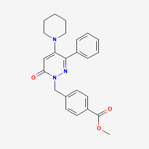 molecular formula C24H25N3O3 B2398365 4-{[6-氧代-3-苯基-4-哌啶基-1(6H)-吡哒嗪基]甲基}苯甲酸甲酯 CAS No. 861208-95-9