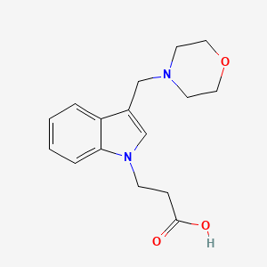 molecular formula C16H20N2O3 B2398377 3-(3-Morpholin-4-ylmethyl-indol-1-yl)-propionic acid CAS No. 879038-29-6