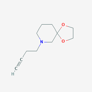 molecular formula C11H17NO2 B2398379 9-But-3-ynyl-1,4-dioxa-9-azaspiro[4.5]decane CAS No. 1518654-15-3