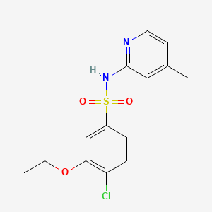 molecular formula C14H15ClN2O3S B2398380 4-chloro-3-ethoxy-N-(4-methylpyridin-2-yl)benzenesulfonamide CAS No. 717891-07-1