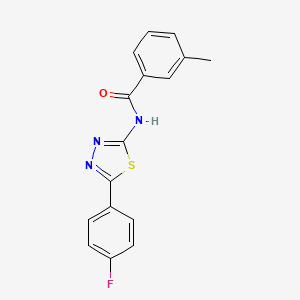 molecular formula C16H12FN3OS B2398381 N-(5-(4-fluorophenyl)-1,3,4-thiadiazol-2-yl)-3-methylbenzamide CAS No. 391226-25-8