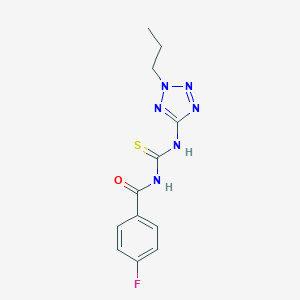 molecular formula C12H13FN6OS B239839 4-fluoro-N-[(2-propyl-2H-tetrazol-5-yl)carbamothioyl]benzamide 