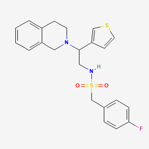 N-(2-(3,4-dihydroisoquinolin-2(1H)-yl)-2-(thiophen-3-yl)ethyl)-1-(4-fluorophenyl)methanesulfonamide