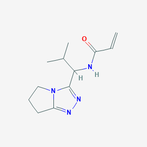 molecular formula C12H18N4O B2398401 N-[1-(6,7-Dihydro-5H-pyrrolo[2,1-c][1,2,4]triazol-3-yl)-2-methylpropyl]prop-2-enamide CAS No. 2411218-07-8
