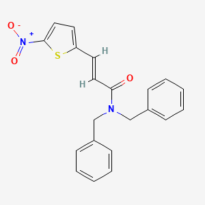 molecular formula C21H18N2O3S B2398402 (E)-N,N-二苄基-3-(5-硝基噻吩-2-基)丙烯酰胺 CAS No. 1321950-48-4
