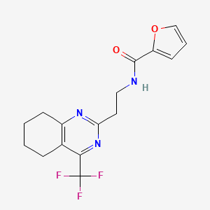 molecular formula C16H16F3N3O2 B2398406 N-(2-(4-(trifluoromethyl)-5,6,7,8-tetrahydroquinazolin-2-yl)ethyl)furan-2-carboxamide CAS No. 1421585-42-3
