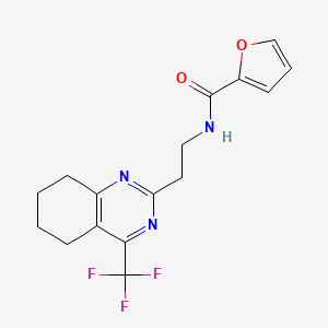 molecular formula C16H16F3N3O2 B2398406 N-(2-(4-(三氟甲基)-5,6,7,8-四氢喹唑啉-2-基)乙基)呋喃-2-甲酰胺 CAS No. 1421585-42-3