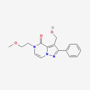 molecular formula C16H17N3O3 B2398407 3-(hydroxymethyl)-5-(2-methoxyethyl)-2-phenylpyrazolo[1,5-a]pyrazin-4(5H)-one CAS No. 2108175-39-7