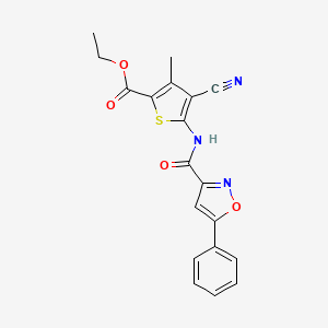 Ethyl 4-cyano-3-methyl-5-(5-phenylisoxazole-3-carboxamido)thiophene-2-carboxylate