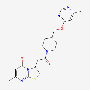7-methyl-3-(2-(4-(((6-methylpyrimidin-4-yl)oxy)methyl)piperidin-1-yl)-2-oxoethyl)-2,3-dihydro-5H-thiazolo[3,2-a]pyrimidin-5-one